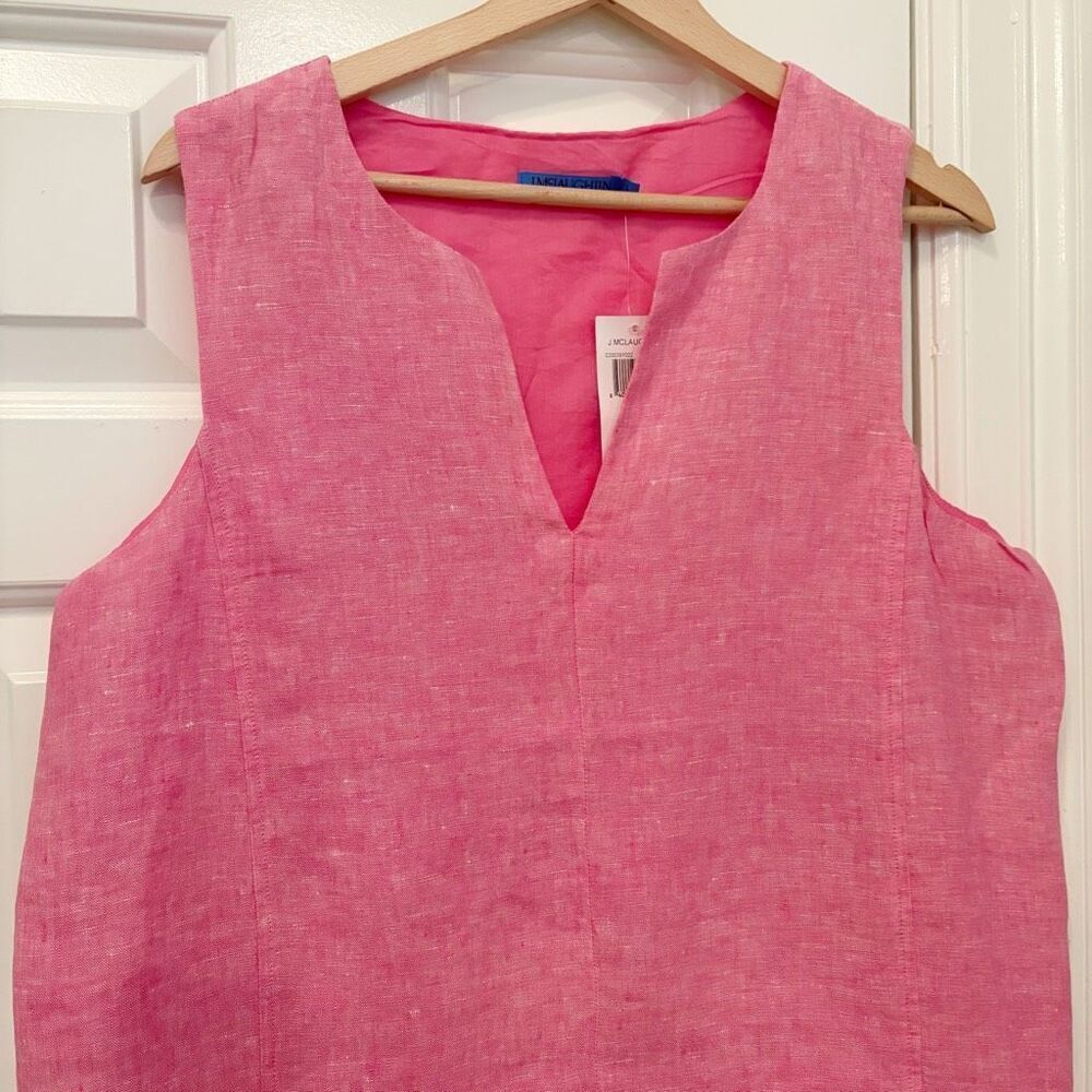 NWT J. McLaughlin Rue Dress100% Linen Size L Pink $198.00 - Picture 3 of 7